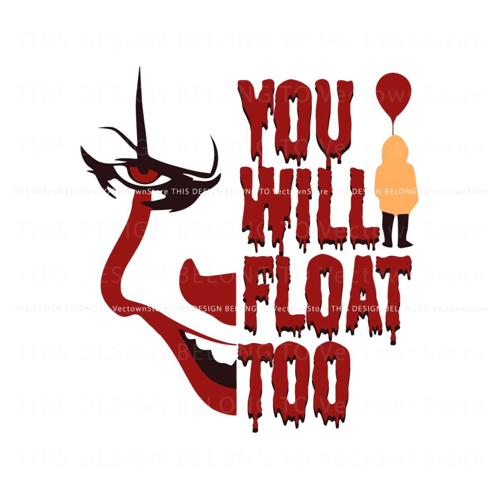 Horror Clown You Will Float Too SVG Graphic Design File.jpg