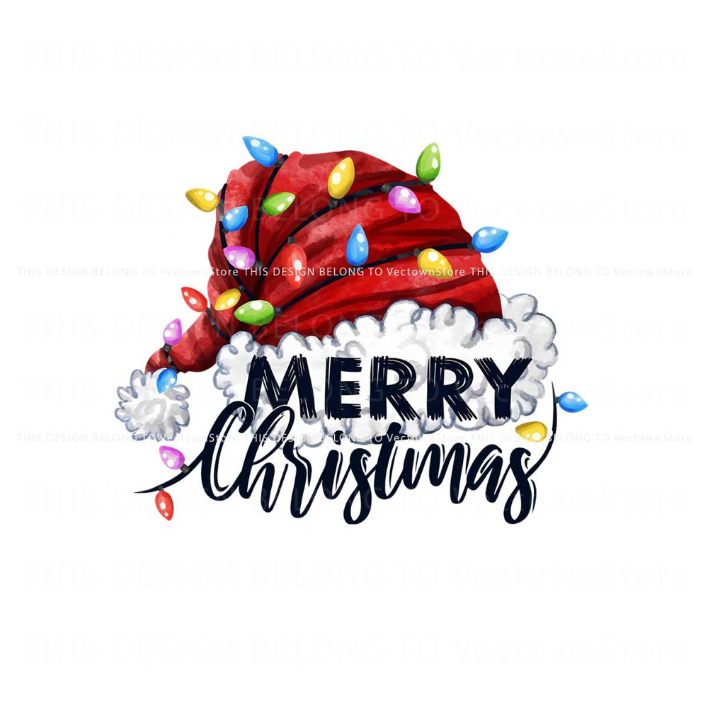 Merry Christmas Santa Hat Light PNG Sublimation File.jpg