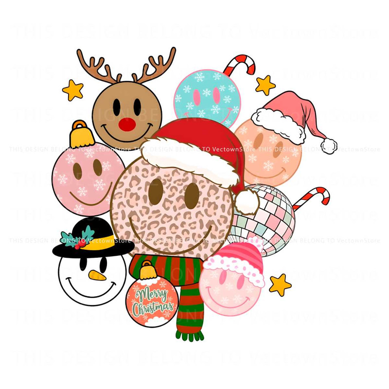 Merry Christmas Santa Smiley Faces PNG Sublimation File.jpg