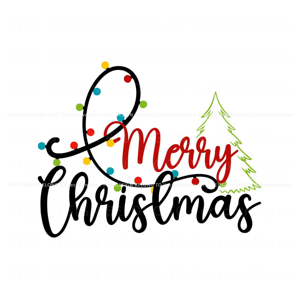 Merry Christmas Tree Christmas Holiday SVG File For Cricut.jpg