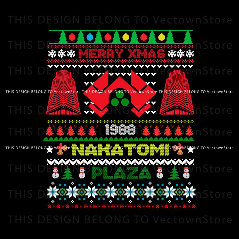 Merry Xmas Nakatomi Plaza Christmas Party 1988 SVG File.jpg