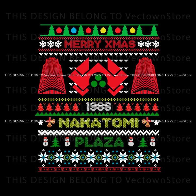 Merry Xmas Nakatomi Plaza Christmas Party 1988 SVG File.jpg