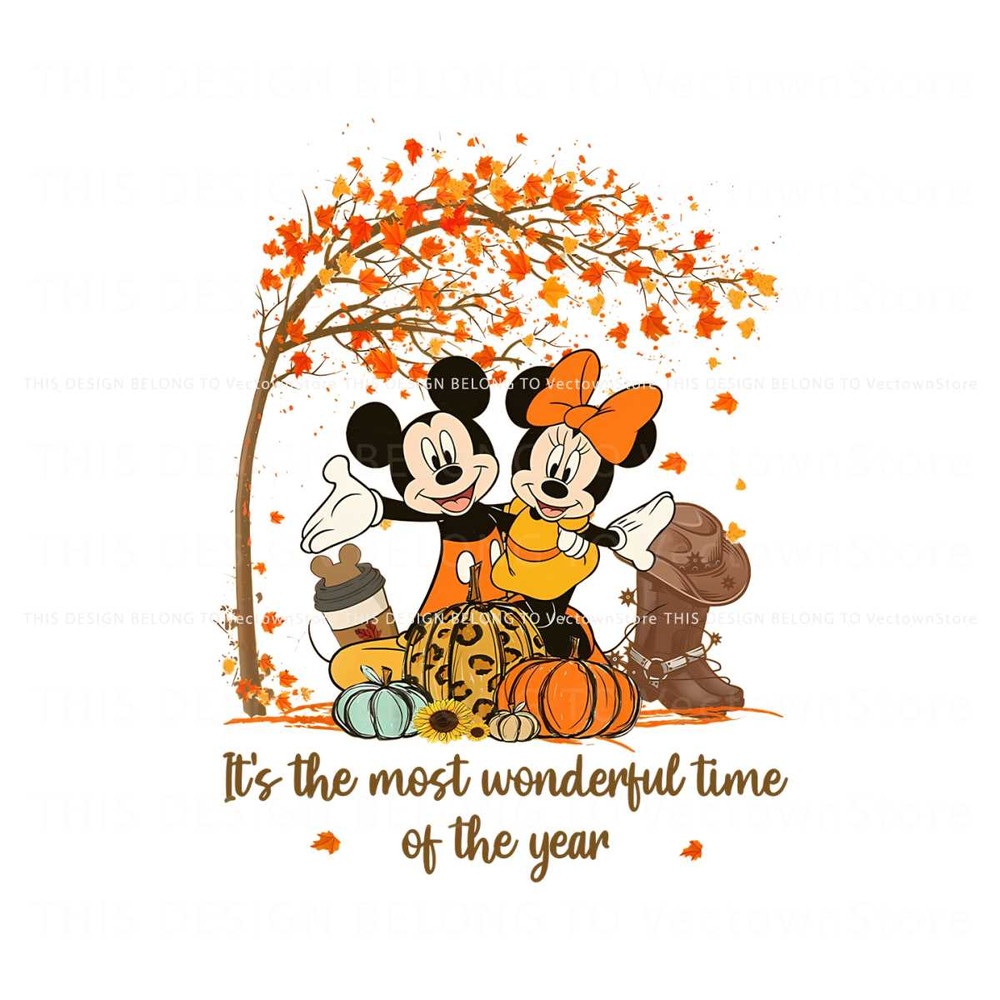 Mickey Minnie Thanksgiving Wonderful Time of The Year PNG.jpg