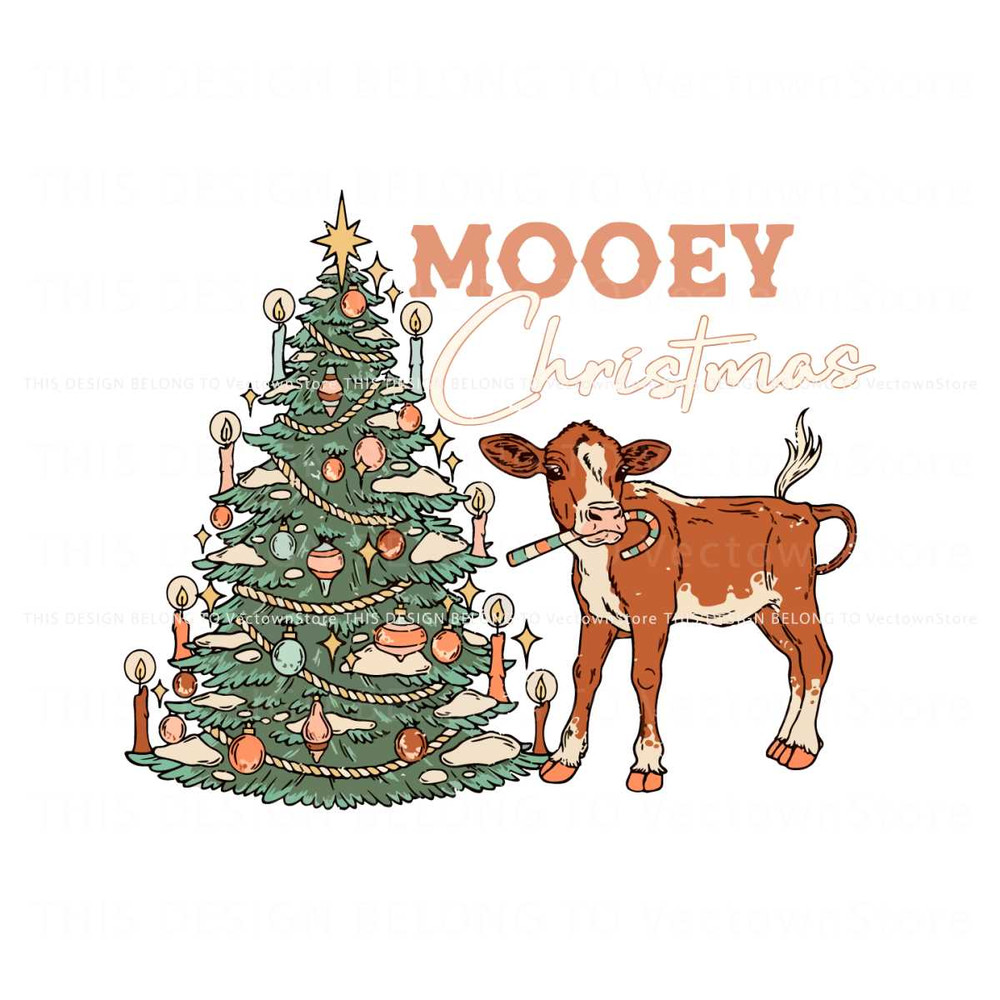 Mooey Christmas Western Cow SVG Graphic Design File.jpg
