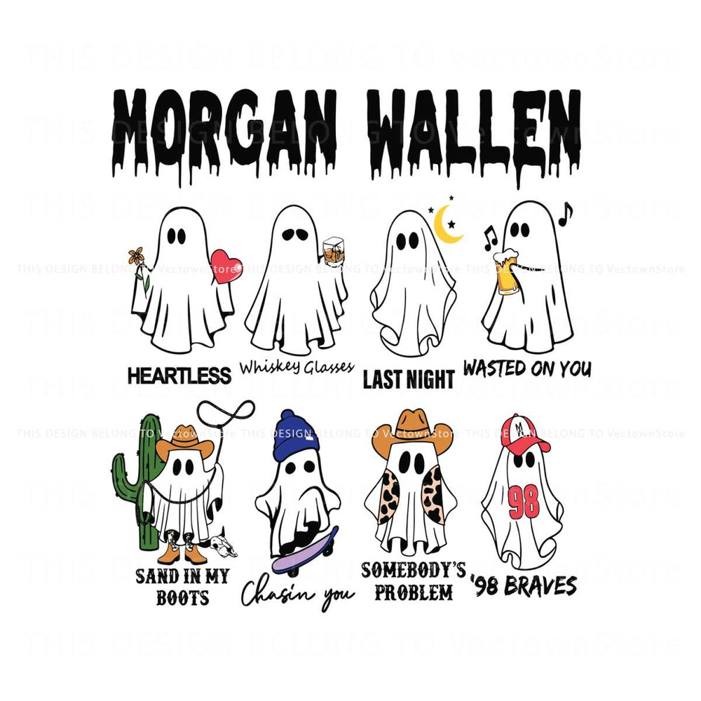 Morgan Wallen Cute Halloween Ghost Track List SVG File.jpg