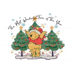 most wonderful time of the year pooh christmas png file, trending digital file