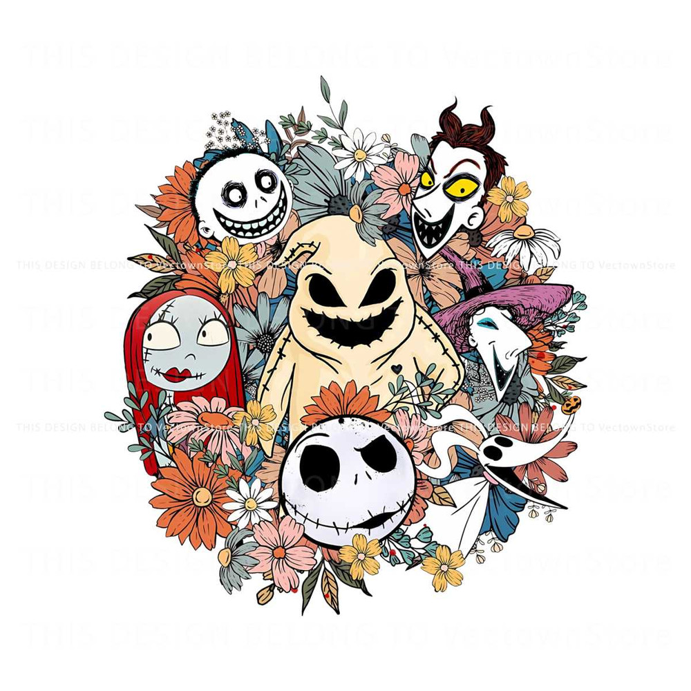 Nightmare Before Christmas Floral Jack Skellington PNG File.jpg
