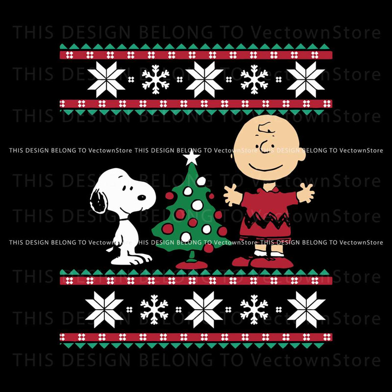 Peanuts Snoopy and Charlie Christmas Tree SVG Cricut Files.jpg