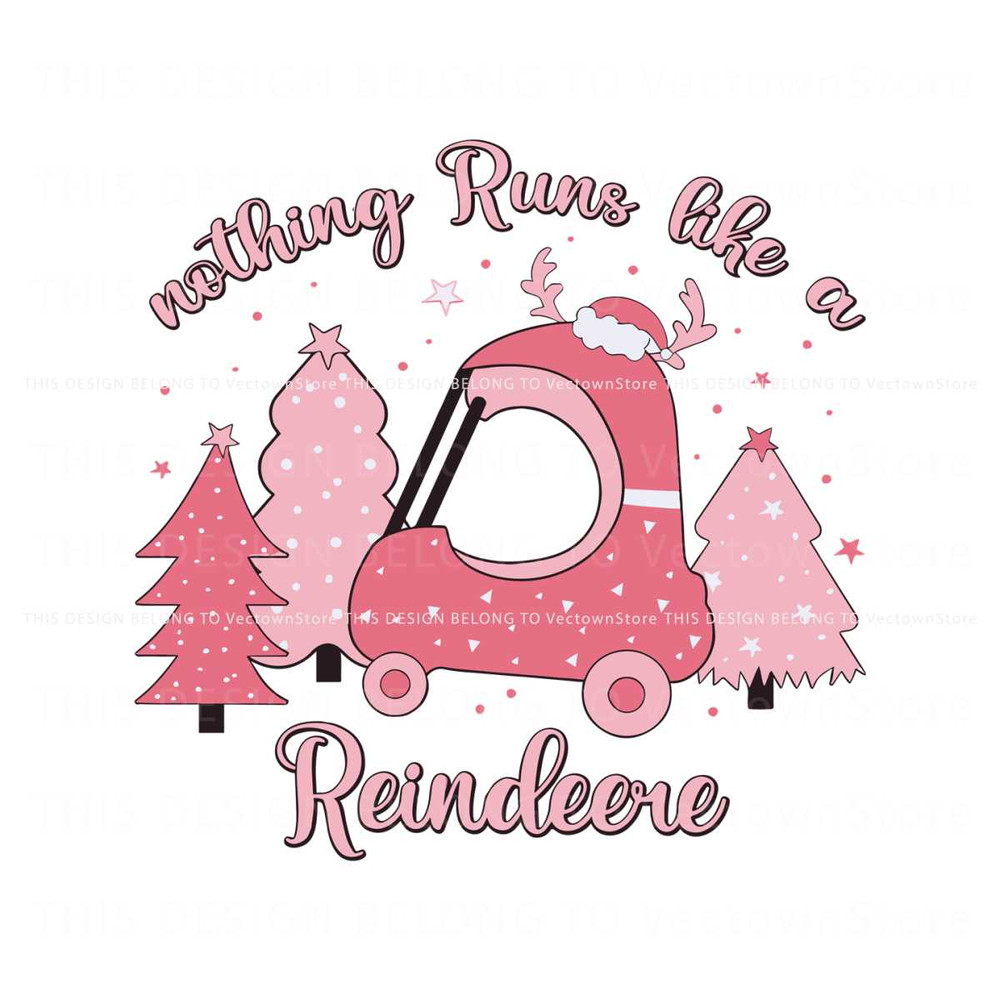 Pink Tractor Nothing Runs Like A Reindeere SVG Cricut Files.jpg