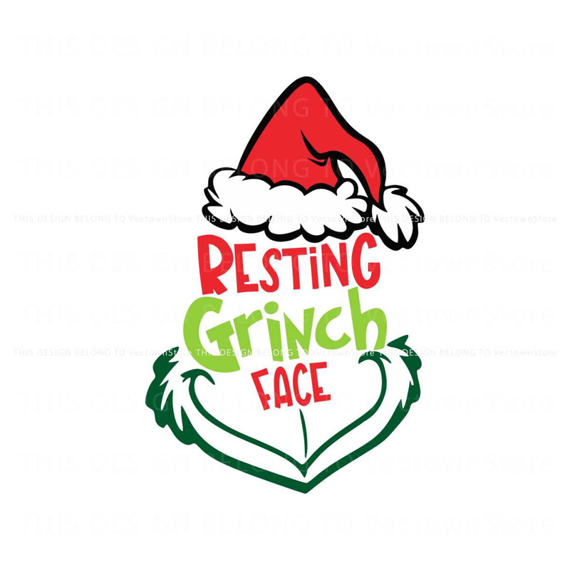 Resting Grinch Face Funny Christmas SVG Cutting Digital File.jpg