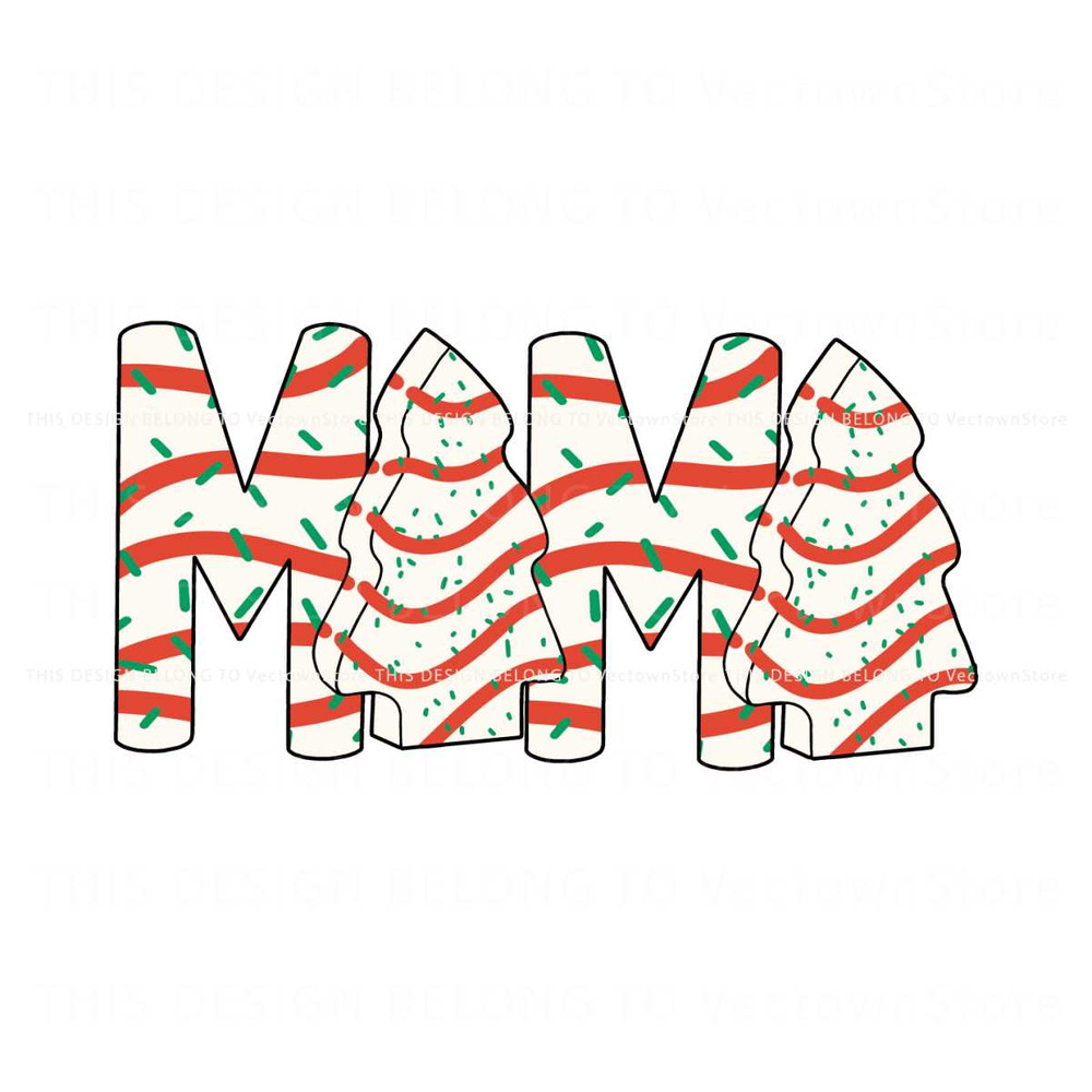 Retro Christmas Tree Cake Mama SVG Graphic Design File.jpg