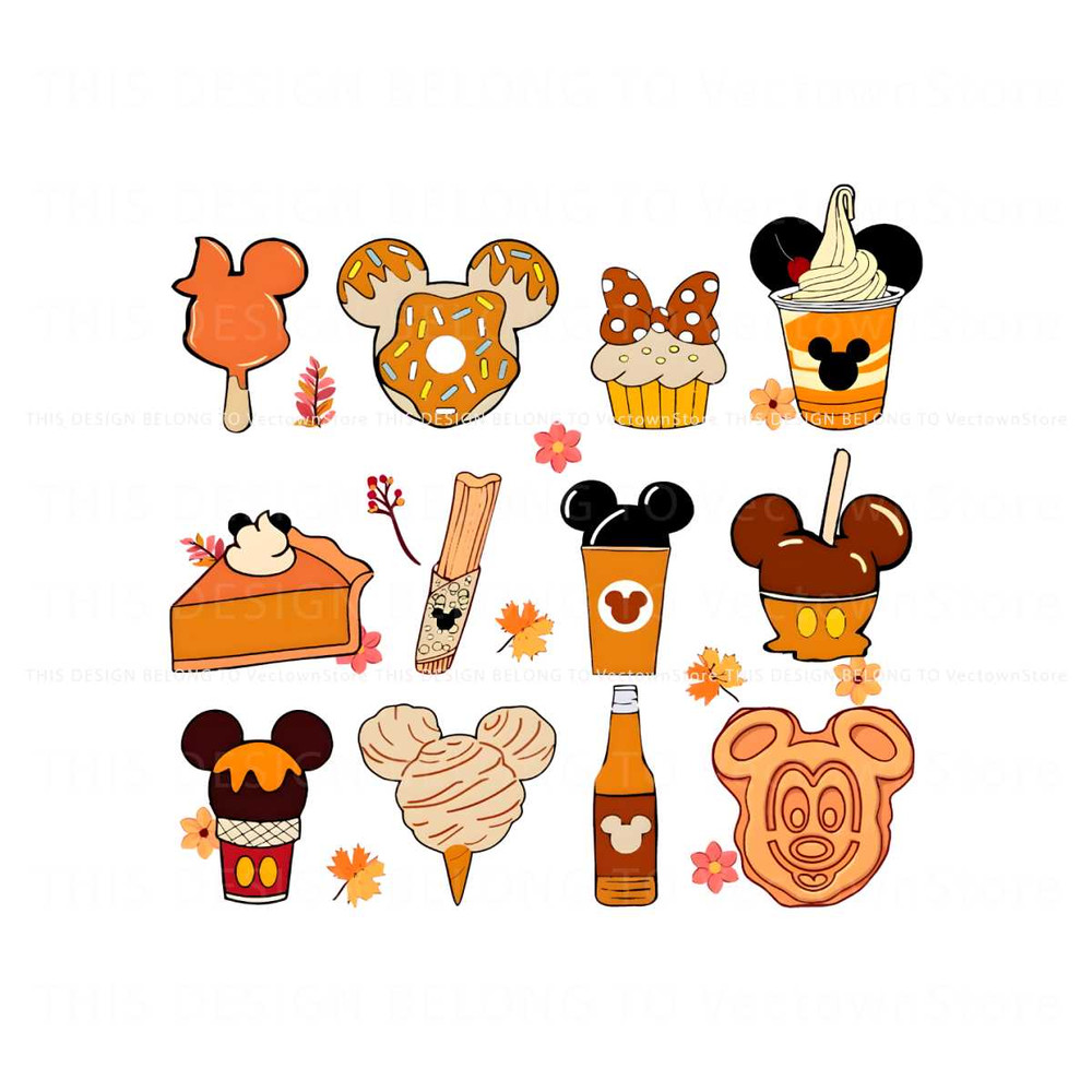 Retro Disney Thanksgiving Snacks PNG Sublimation Design.jpg