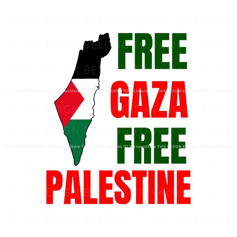 Retro Free Palestine Free Palestine Map SVG Download File.jpg