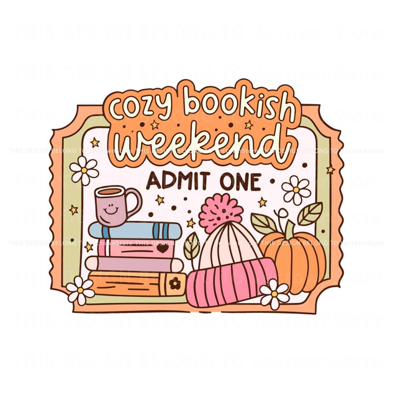 Retro Groovy Cozy Bookish Weekend Ticket SVG Cricut File.jpg