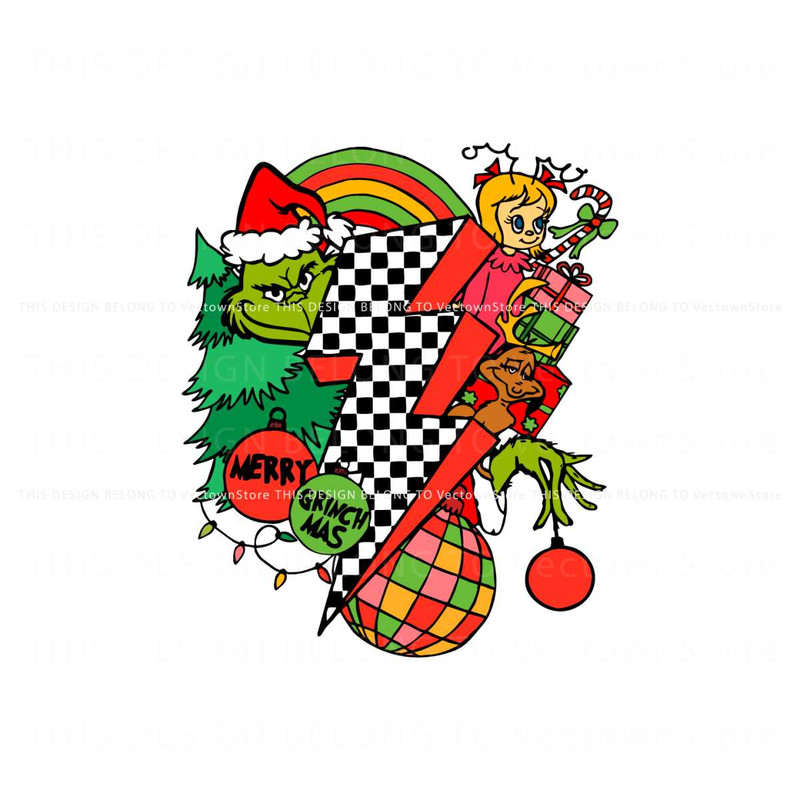 Retro Lighting Bolt Christmas The Grinch SVG Graphic File.jpg