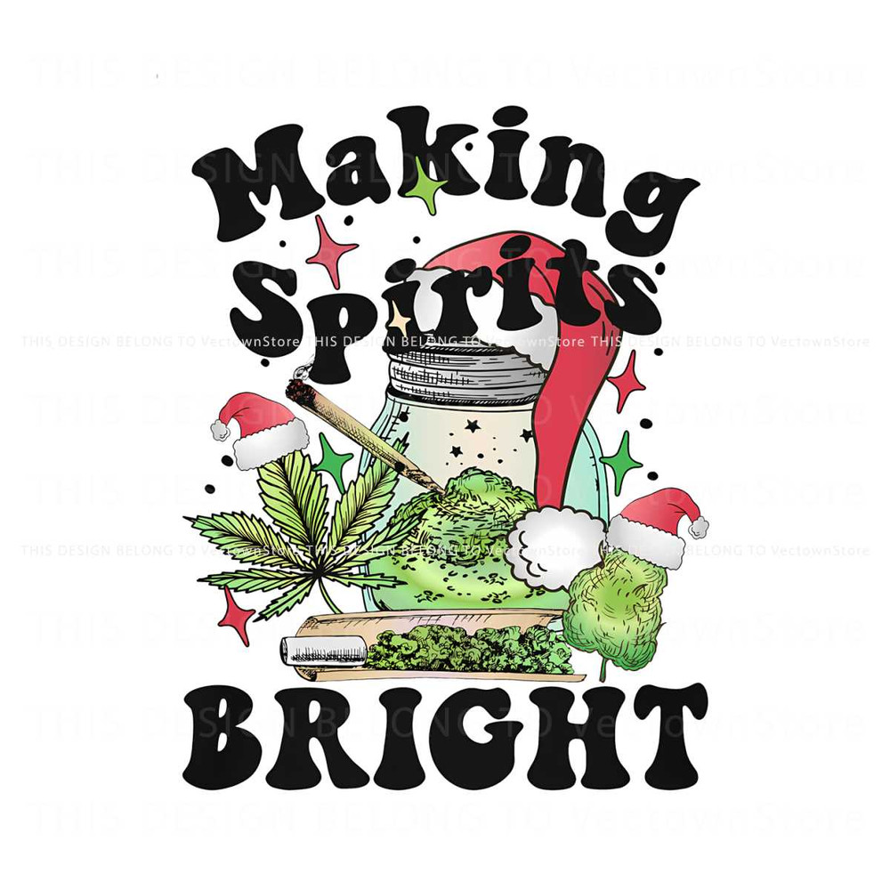 Retro Making Spirits Bright PNG Sublimation Download.jpg