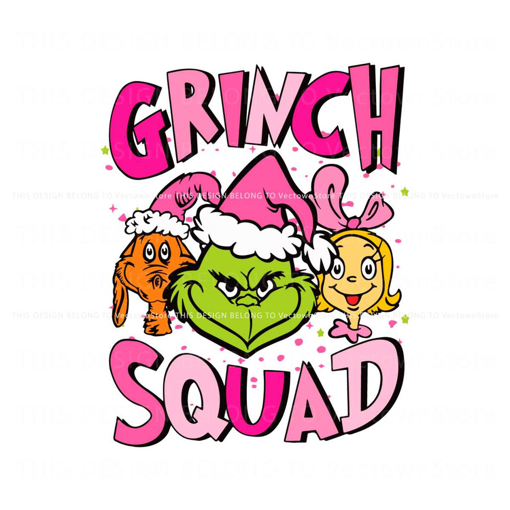 Retro Pink Christmas Grinch Squad SVG Digital Cricut File.jpg