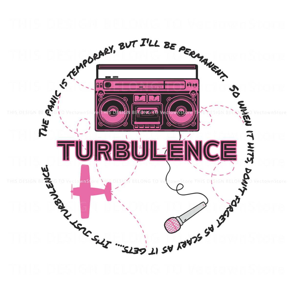 Retro Pink Turbulence The Panic Is Temporary SVG Download.jpg