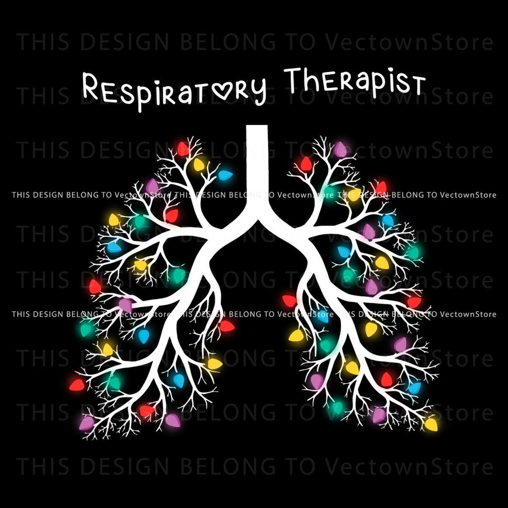 Retro Respiratory Therapist Lung Christmas Lights PNG File.jpg