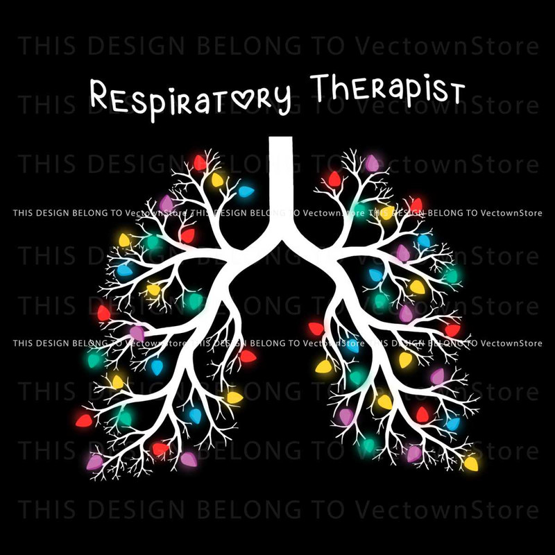 Retro Respiratory Therapist Lung Christmas Lights PNG File.jpg