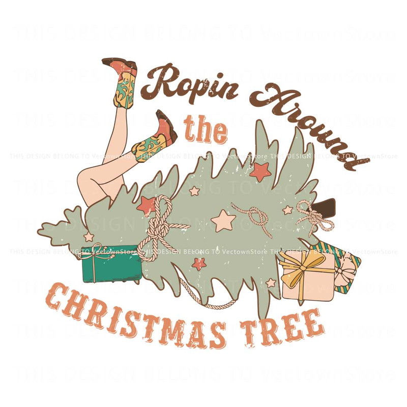 Retro Ropin Around the Christmas Tree SVG File For Cricut.jpg