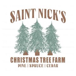 retro saint nick's christmas tree farm svg file for cricut, trending digital file