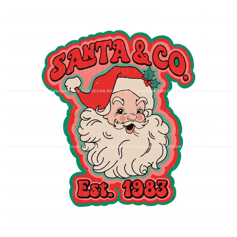 Retro Vintage Santa And Co Est 1983 SVG Digital Cricut File.jpg