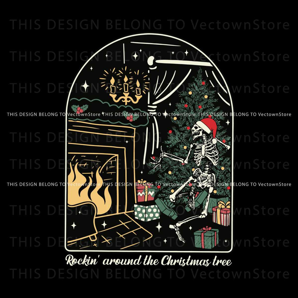 Rockin Around the Christmas Tree Skeleton SVG Cricut Files.jpg
