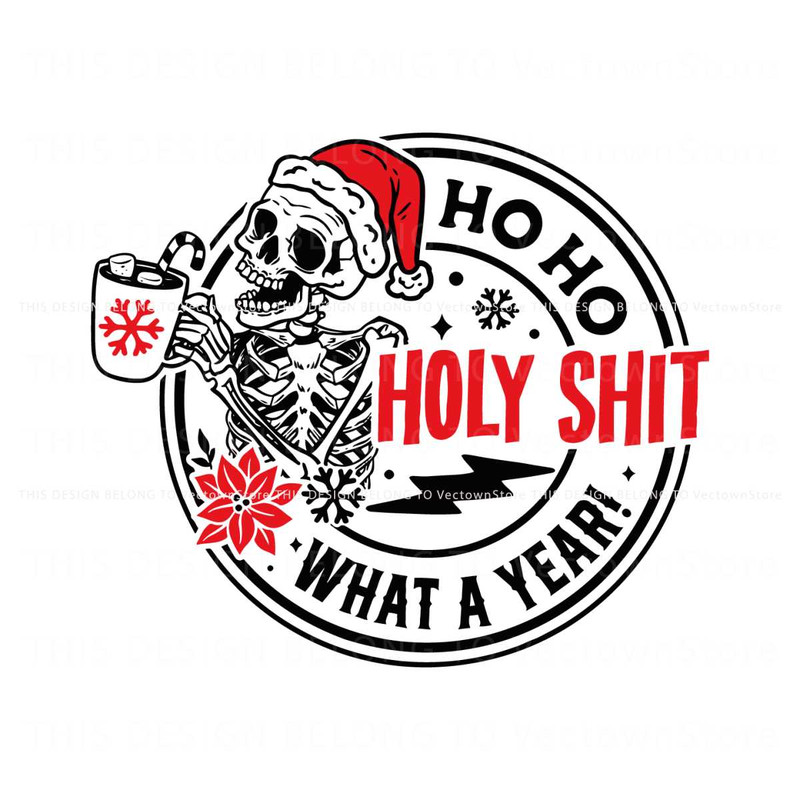 Skull Santa Claus What A Year SVG Digital Cutting File.jpg