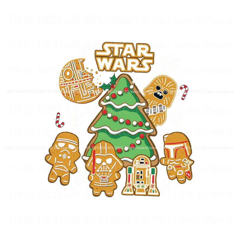 Star Wars Characters Xmas Cookies SVG Cutting Digital File.jpg