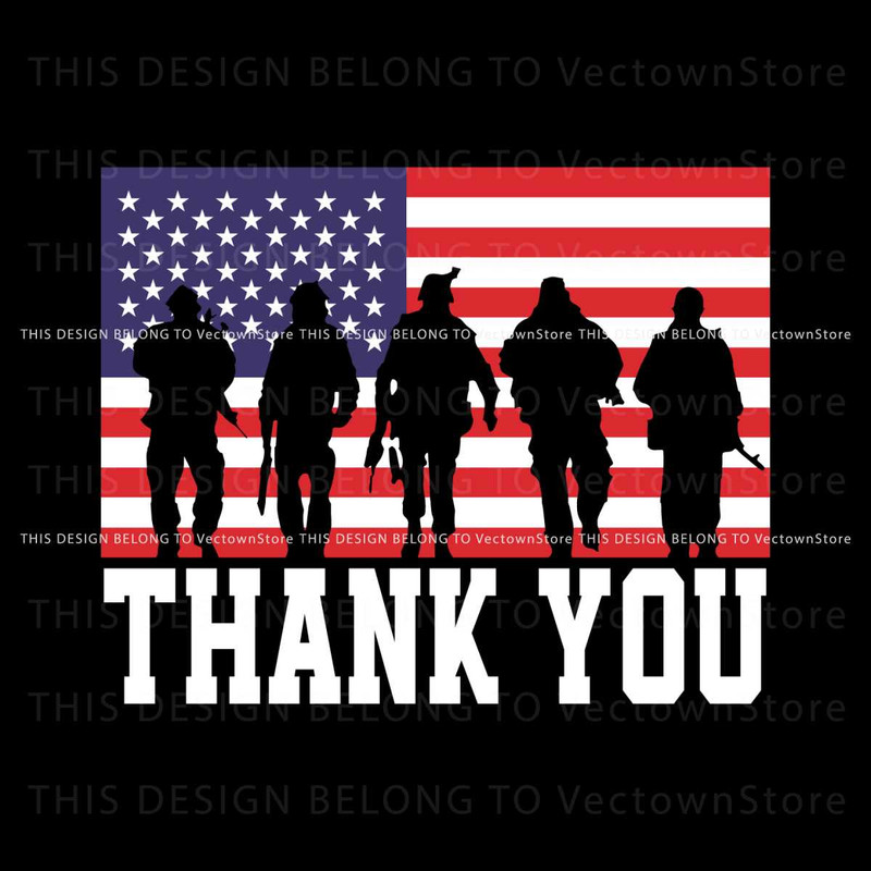 Thank You Veterans Patriotic American Flag SVG File.jpg