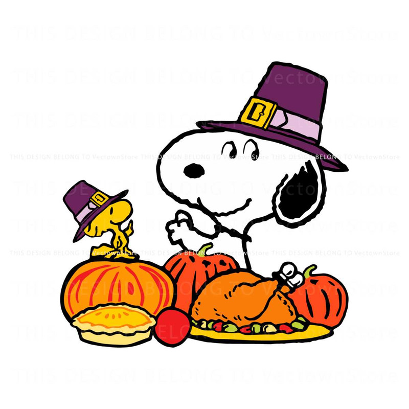 Thanksgiving Peanuts Snoopy And Woodstock SVG Cricut Files.jpg