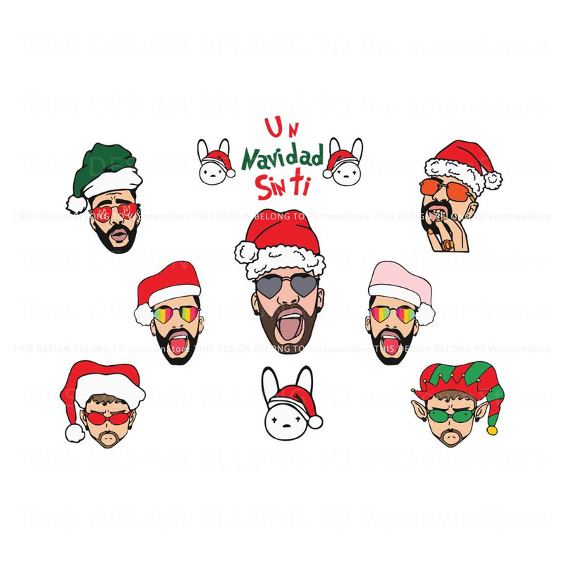 Una Navidad Sin Ti Funny Bad Bunny Santa SVG Download.jpg