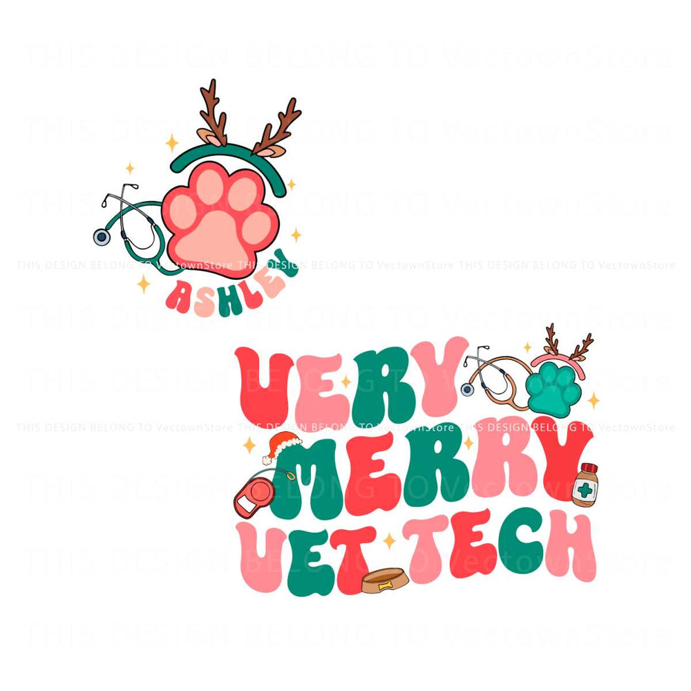 Very Merry Vet Tech Veterinary Technician SVG For Cricut Files.jpg