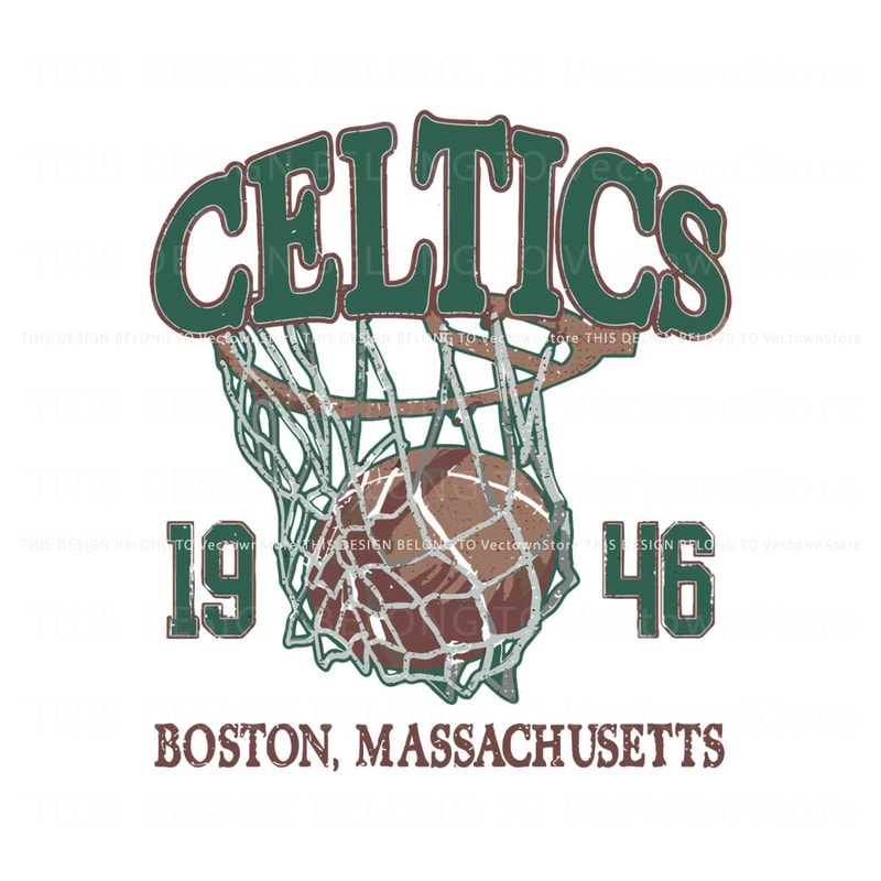 Vintage Boston Celtics Basketball 1946 SVG Cutting File.jpg