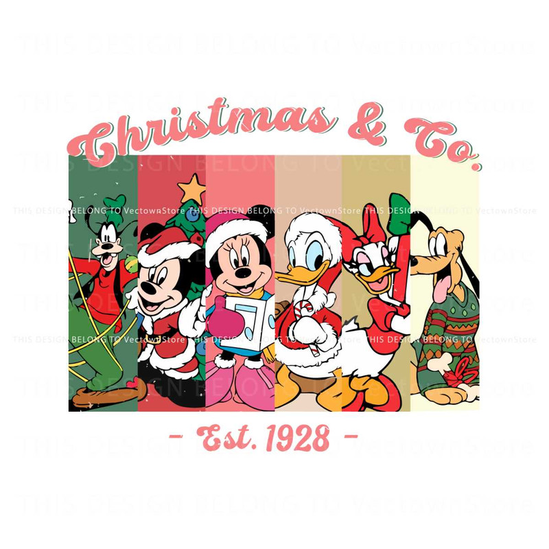 Vintage Christmas And Co Est 1928 Mickey And Friend SVG.jpg