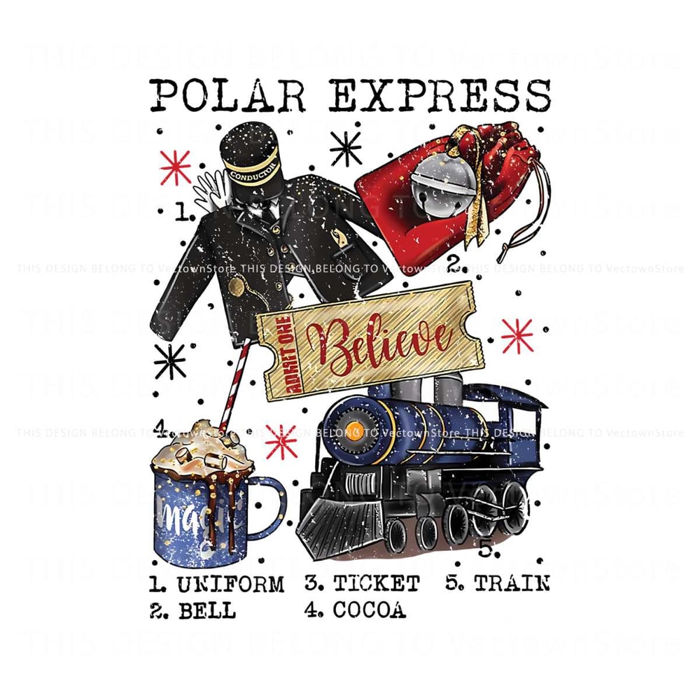 Vintage Polar Express Polar Ticket PNG Sublimation Design.jpg