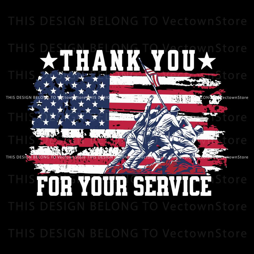 Vintage Thank You For Your Service SVG Digital Cricut File.jpg