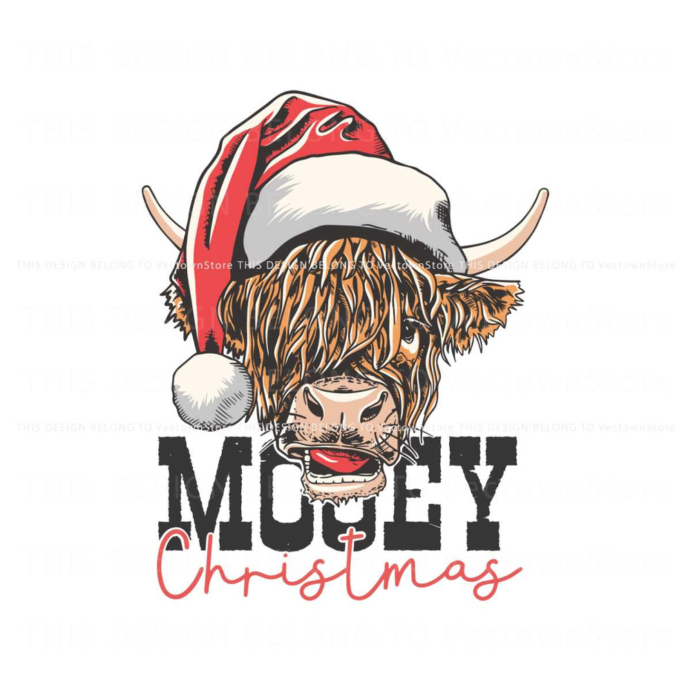 Vintage Western Mooey Christmas Cow SVG Digital Files.jpg
