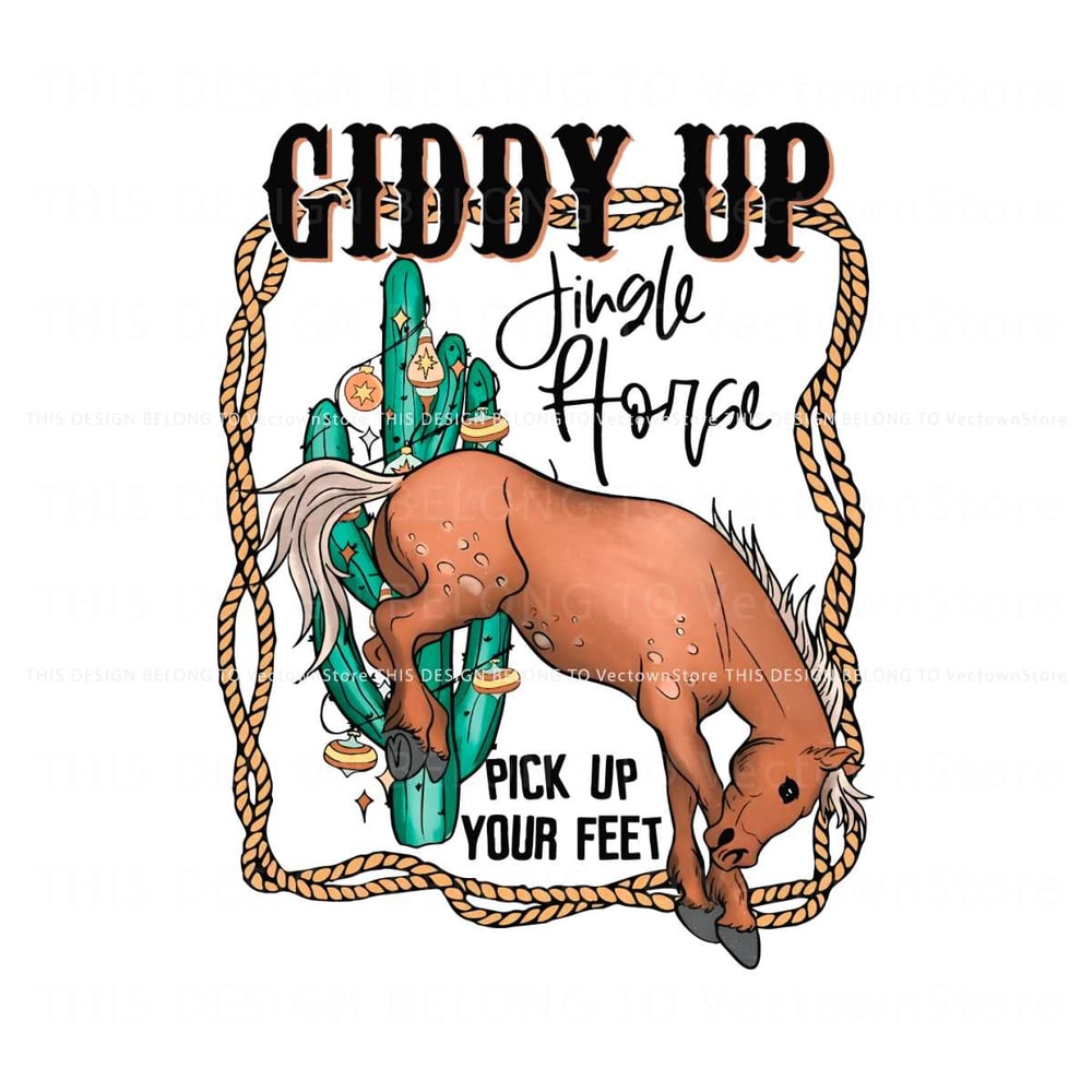 Western Farm Giddy Up Jingle Horse Pick Up Your Feet PNG.jpg