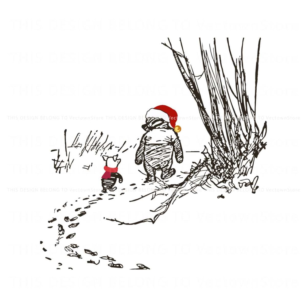 Winnie the Pooh And Piglet Santa Hat SVG For Cricut Files.jpg