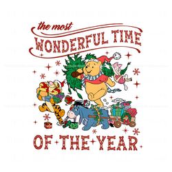 winnie the pooh the most wonderful time of the year png, trending digital file