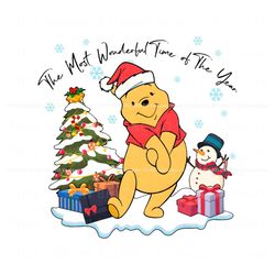 wonderful time of the year winnie the pooh png file, trending digital file