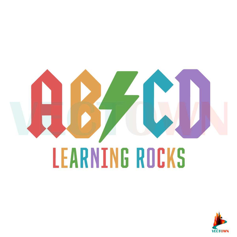 ABCD Teacher SVG Learning Rocks SVG Cutting Digital File.jpg
