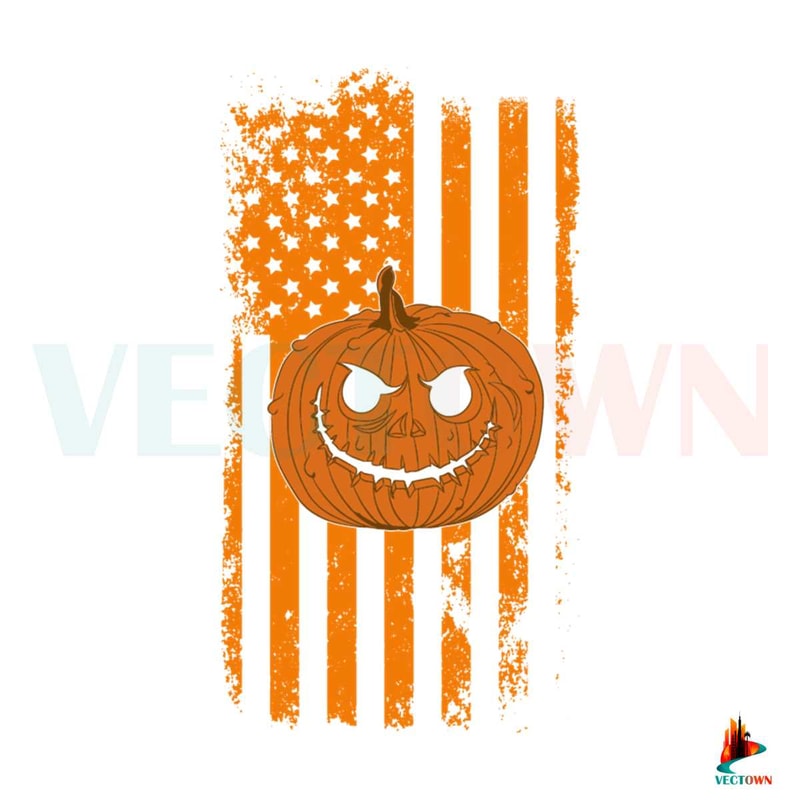 American Flag Pumpkin Halloween SVG Silhouette File.jpg