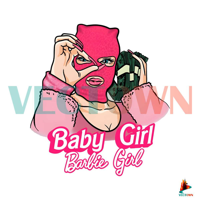 Baby Girl Barbie Girl PNG Pink Girl PNG Sublimation Design.jpg