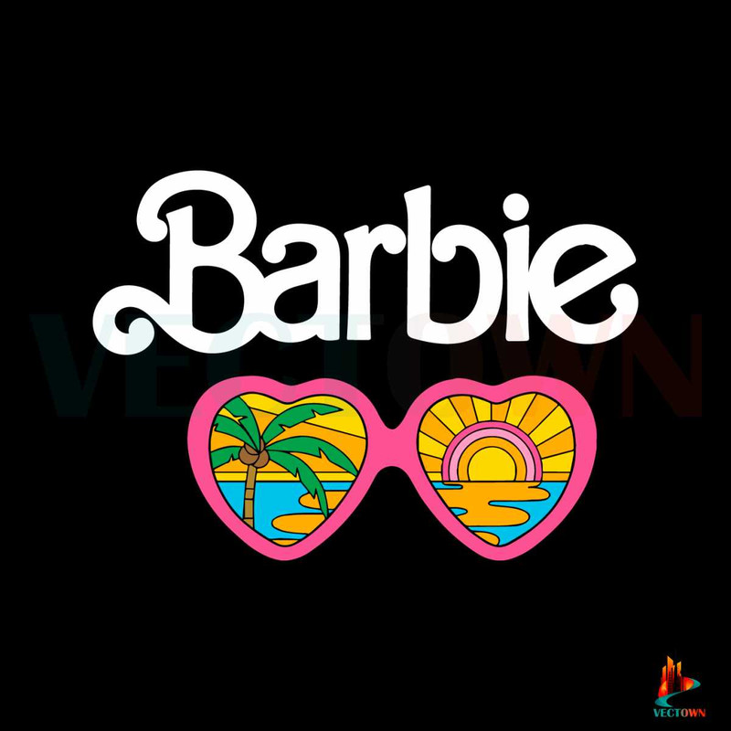 Barbie Glasses Retro Logo Cropped SVG Summer Vibes SVG File.jpg