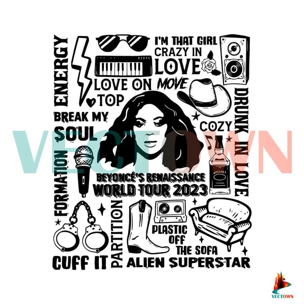 Beyonce World Tour 2023 SVG Renaissance Tour SVG Cricut File | Inspire ...
