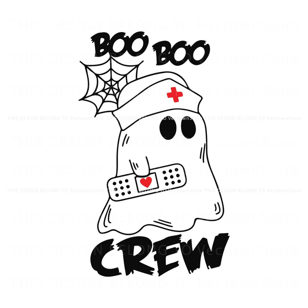 Boo Boo Crew Ghost SVG Halloween Nurse SVG Digital File.jpg