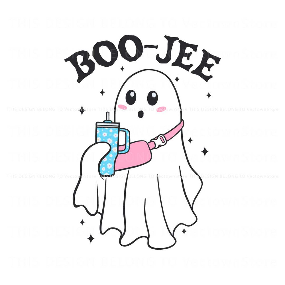 Boo Jee Halloween Ghost Coffee SVG Cutting Digital File.jpg